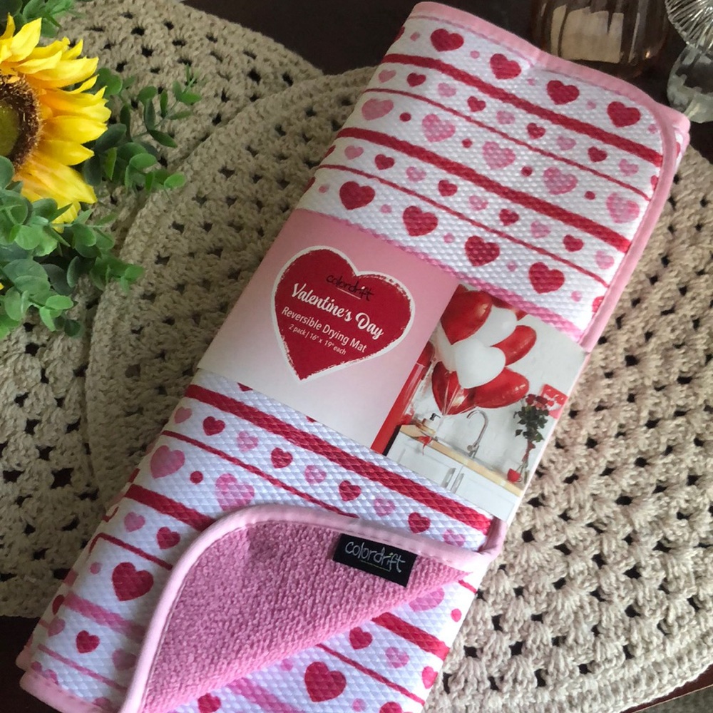 Colordrift Reversible Valentines Drying Mats
